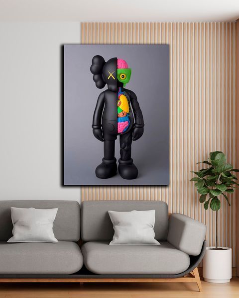 Картина на холсте KAWS Classic для современного офиса и гостиной - 30х40 см