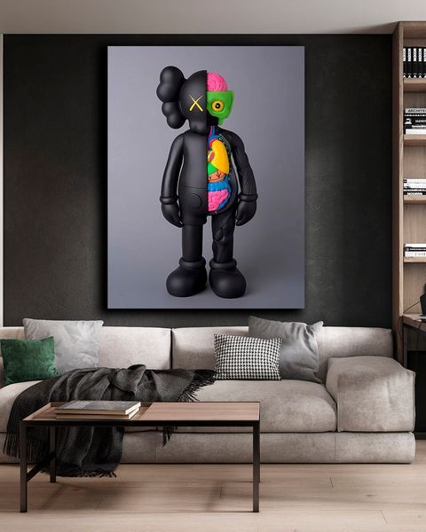 Картина на холсте KAWS Classic для современного офиса и гостиной - 30х40 см