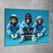 Інтерєрна картина три мавпи &laquo;GANGSTER MONKEY 2.0&raquo; - для офісу - 40х60 см