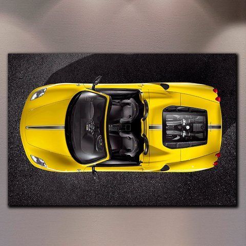 Картина з машиною - Ferrari Yellow Dream - 100х150 см