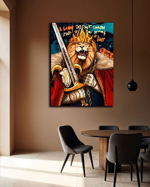 Картина для офісу або кабінету - Lion King Legend - 30х40 см