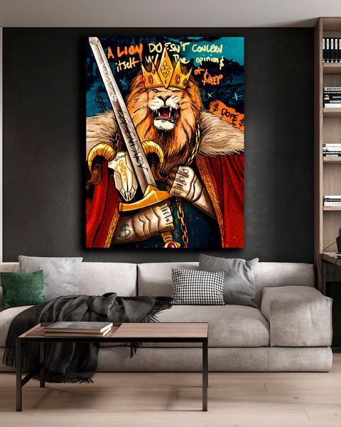 Картина для офісу або кабінету - Lion King Legend - 30х40 см