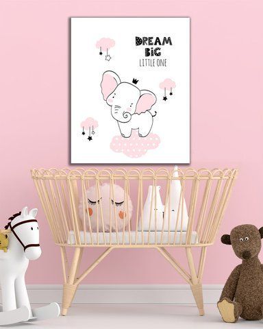Картина для дитячої кімнату - Слоник Big Dream - 30х40 см