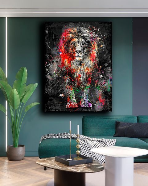 Картина для интерьера со львом - Lion ART - 90х120 см