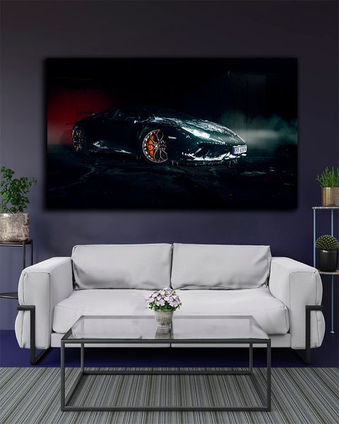 Картина с роскошным дизайном Lamborghini Black Frost.