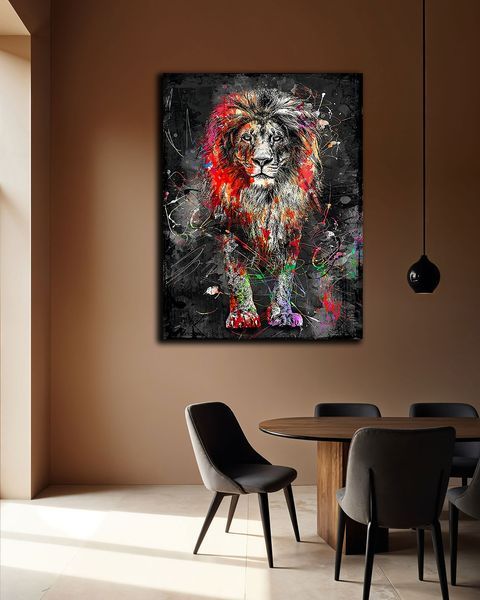 Картина для интерьера со львом - Lion ART - 90х120 см