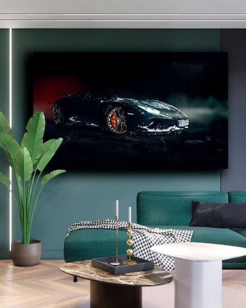 Картина з машиною - Lamborgini Black Frost - 30х50 см