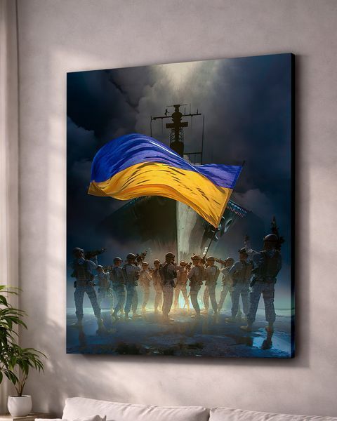 Патриотическая картина - Корабль Вторжение - 30х40 см