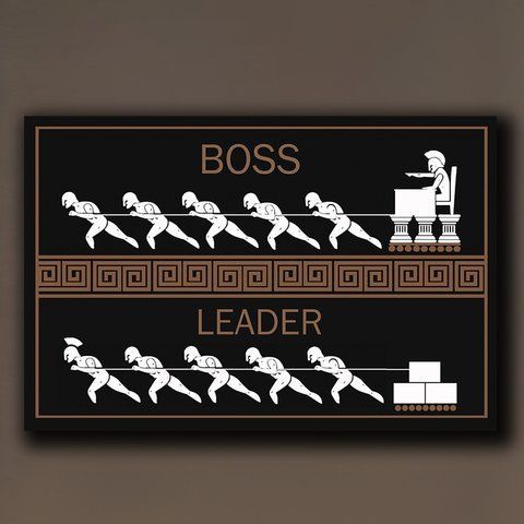 Мотивационная картина для офиса - Boss & Leader - 100х150 см