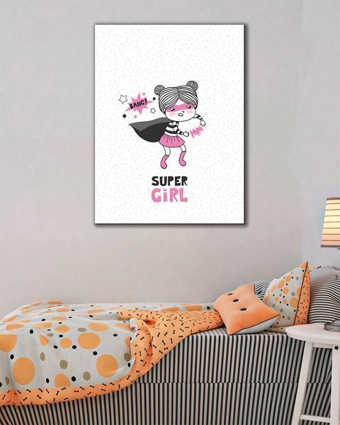Картина для детской комнаты - Super Girl ART - 30х40 см