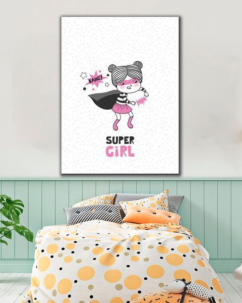 Картина для детской комнаты - Super Girl ART - 30х40 см
