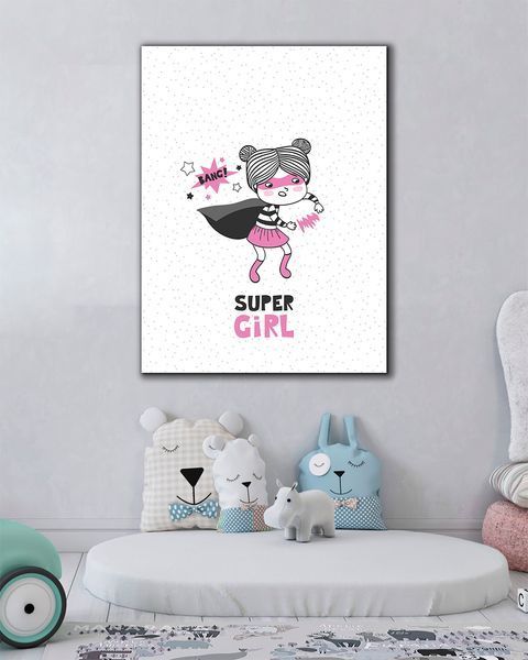 Картина для детской комнаты - Super Girl ART - 30х40 см