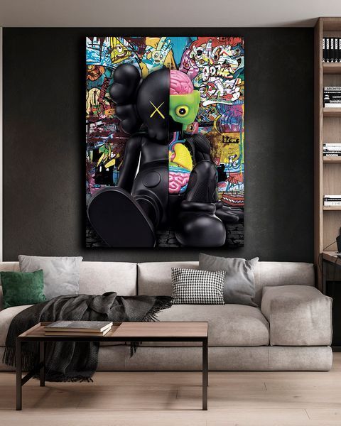 Картина на холсте KAWS Pop Art для креативного офиса и дома - 30х40 см