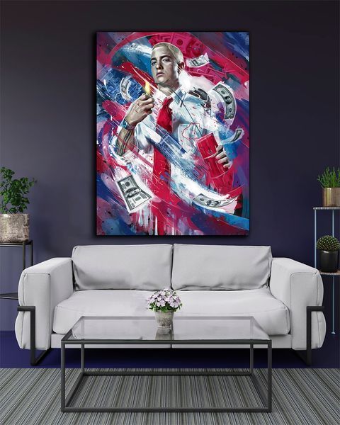 Картина с рэп исполнителем - Eminem ART - 30х40 см