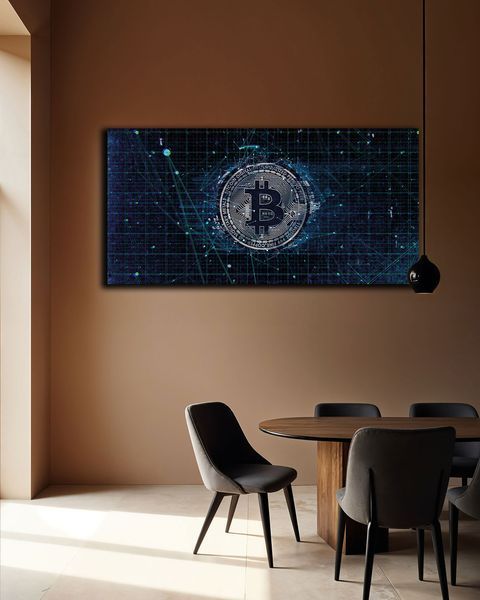 Картина на холсте Bitcoin Cash - Подарок для трейдера и декор в офис - 30х60 см