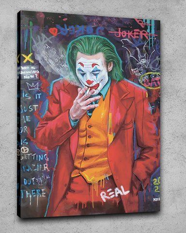 Картина с Джокером с суперзлодеем DC - &laquo;Джокер Real&raquo; - 80х120 см