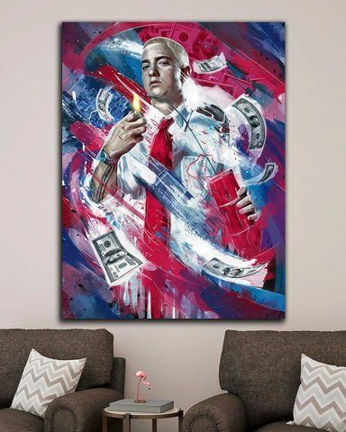 Картина с рэп исполнителем - Eminem ART - 60х80 см