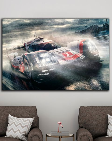 Картина с машиной Porsche Sport - подарок автолюбителю на холсте - 40х60 см