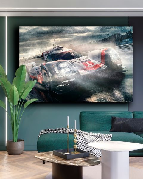 Картина с машиной Porsche Sport - подарок автолюбителю на холсте - 40х60 см