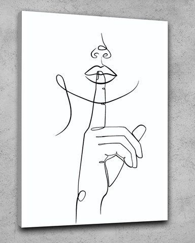 Арт картина з жіночим профілем &laquo;Лінії тиші&raquo; - для салону краси - 40х60 см